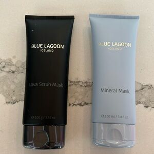 Blue Lagoon, Iceland, lava scrub mask, and mineral mask